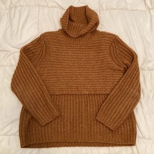 Michelle Mason Wool Blend Layered Ribbed-Knit Turtleneck Sweater Size M